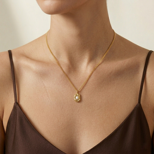 Aurelia Pearl Halo Pendant