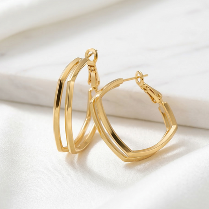 Luxe Geometric Glow Hoop Earrings