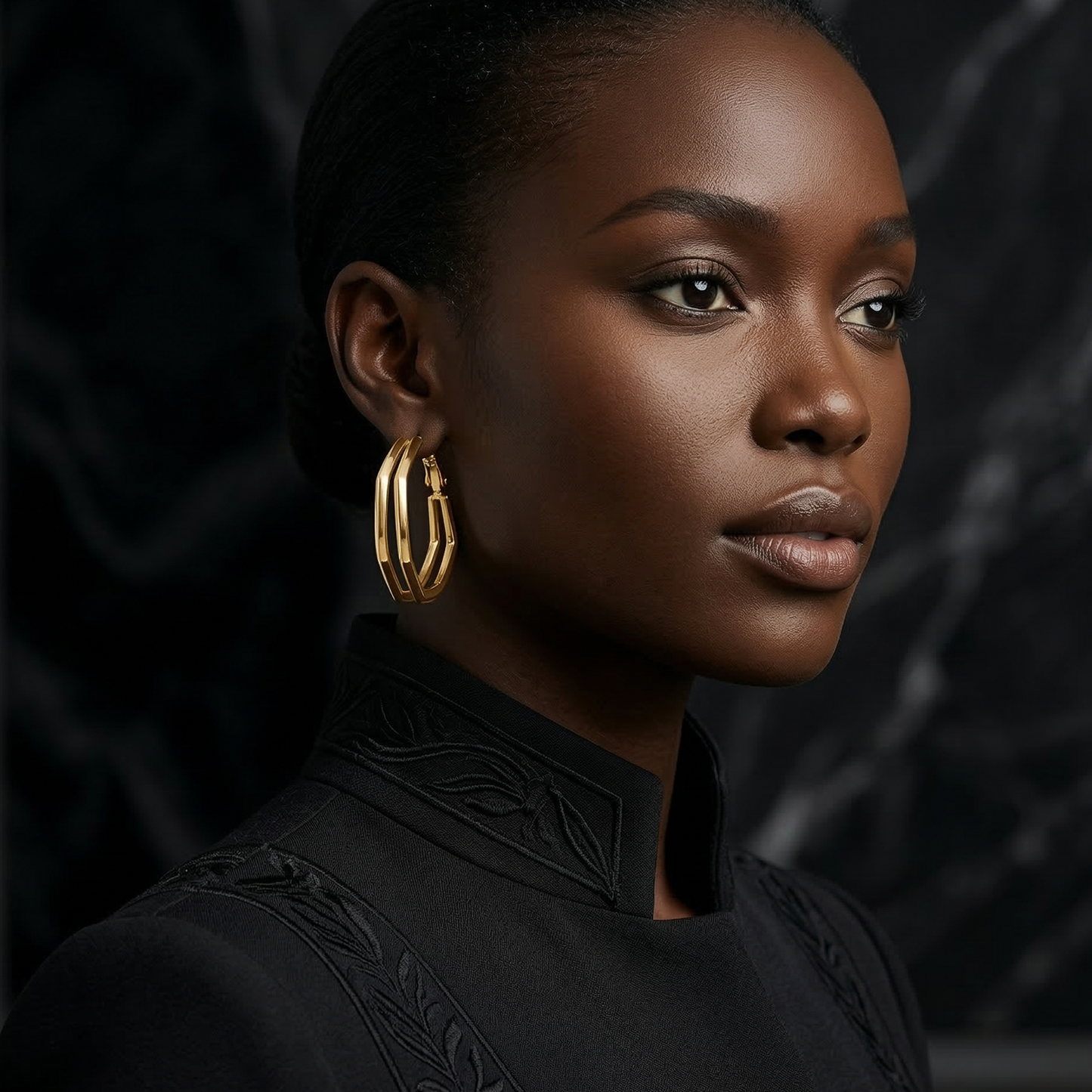 Luxe Geometric Glow Hoop Earrings
