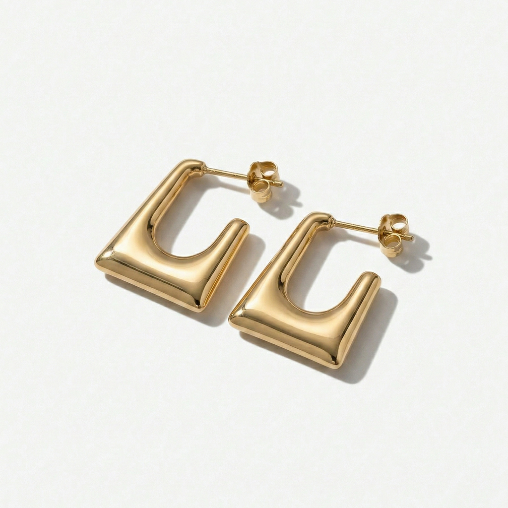 Élan Geometric Gold Earrings